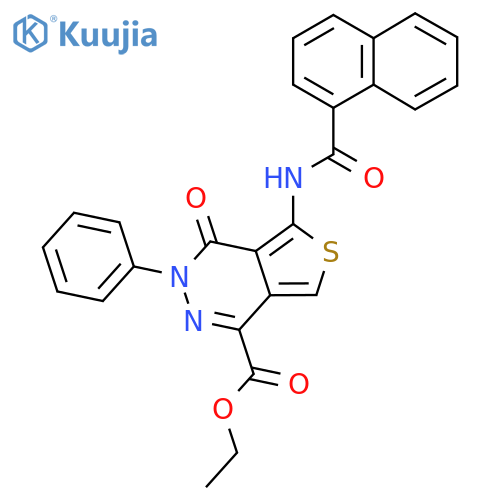 ethyl 5-(naphthalene-1-amido)-4-oxo-3-phenyl-3H,4H-thieno3,4-dpyridazine-1-carboxylate structure