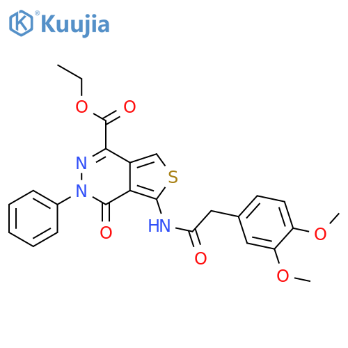 ethyl 5-2-(3,4-dimethoxyphenyl)acetamido-4-oxo-3-phenyl-3H,4H-thieno3,4-dpyridazine-1-carboxylate structure