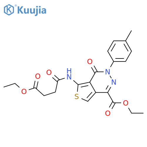 ethyl 5-(4-ethoxy-4-oxobutanamido)-3-(4-methylphenyl)-4-oxo-3H,4H-thieno3,4-dpyridazine-1-carboxylate structure