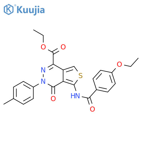 ethyl 5-(4-ethoxybenzamido)-3-(4-methylphenyl)-4-oxo-3H,4H-thieno3,4-dpyridazine-1-carboxylate structure