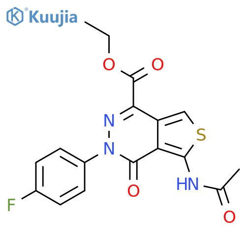 ethyl 5-acetamido-3-(4-fluorophenyl)-4-oxo-3H,4H-thieno[3,4-d]pyridazine-1-carboxylate structure