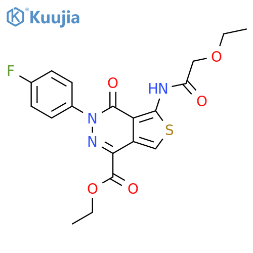 ethyl 5-(2-ethoxyacetamido)-3-(4-fluorophenyl)-4-oxo-3H,4H-thieno3,4-dpyridazine-1-carboxylate structure