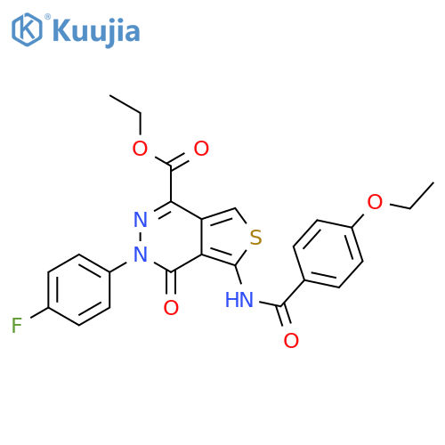 ethyl 5-(4-ethoxybenzamido)-3-(4-fluorophenyl)-4-oxo-3H,4H-thieno3,4-dpyridazine-1-carboxylate structure