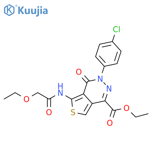 ethyl 3-(4-chlorophenyl)-5-(2-ethoxyacetamido)-4-oxo-3H,4H-thieno[3,4-d]pyridazine-1-carboxylate structure