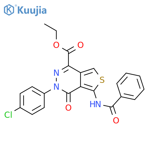 ethyl 5-benzamido-3-(4-chlorophenyl)-4-oxo-3H,4H-thieno3,4-dpyridazine-1-carboxylate structure