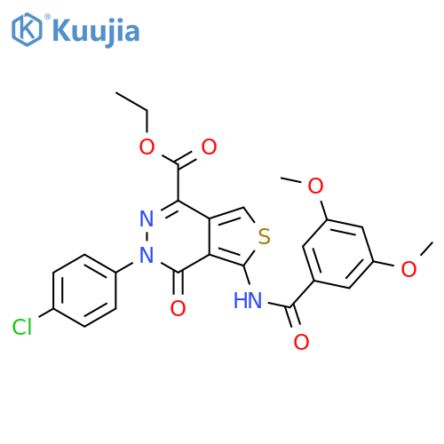 ethyl 3-(4-chlorophenyl)-5-(3,5-dimethoxybenzamido)-4-oxo-3H,4H-thieno3,4-dpyridazine-1-carboxylate structure