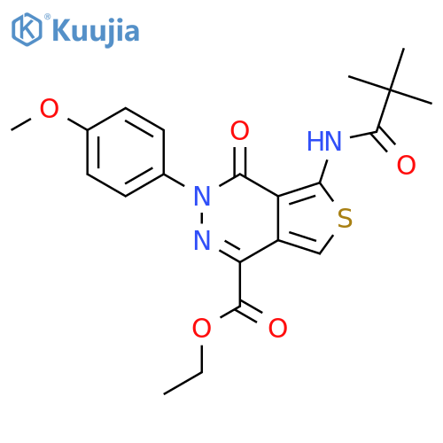 ethyl 5-(2,2-dimethylpropanamido)-3-(4-methoxyphenyl)-4-oxo-3H,4H-thieno3,4-dpyridazine-1-carboxylate structure