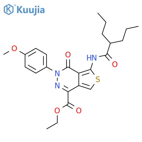 ethyl 3-(4-methoxyphenyl)-4-oxo-5-(2-propylpentanamido)-3H,4H-thieno3,4-dpyridazine-1-carboxylate structure