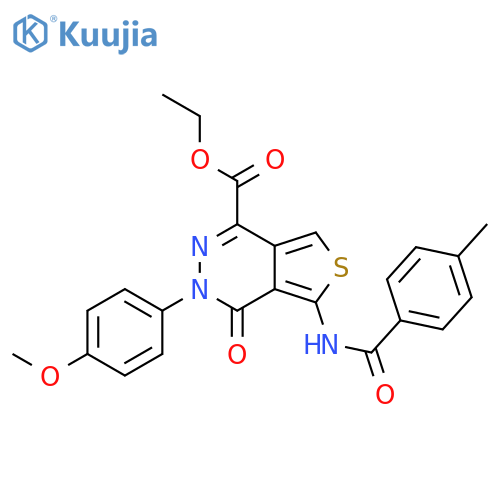ethyl 3-(4-methoxyphenyl)-5-(4-methylbenzamido)-4-oxo-3H,4H-thieno3,4-dpyridazine-1-carboxylate structure
