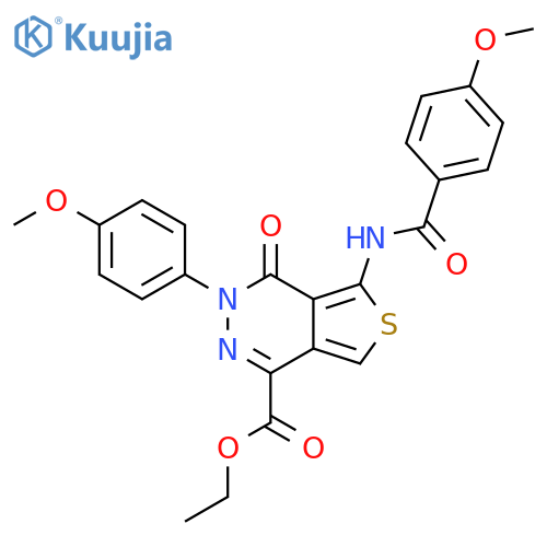 ethyl 5-(4-methoxybenzamido)-3-(4-methoxyphenyl)-4-oxo-3H,4H-thieno3,4-dpyridazine-1-carboxylate structure