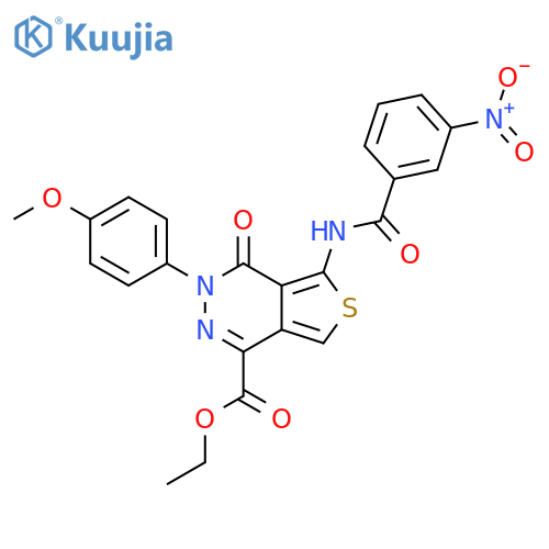 ethyl 3-(4-methoxyphenyl)-5-(3-nitrobenzamido)-4-oxo-3H,4H-thieno3,4-dpyridazine-1-carboxylate structure
