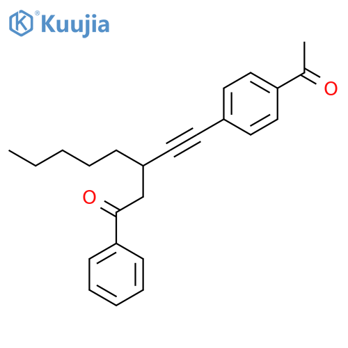 1-OCTANONE, 3-[(4-ACETYLPHENYL)ETHYNYL]-1-PHENYL- structure