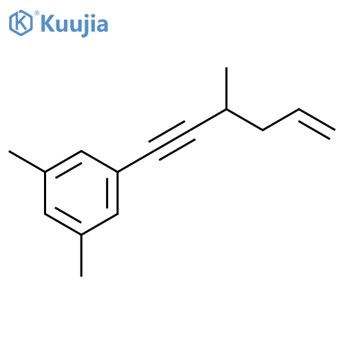 BENZENE, 1,3-DIMETHYL-5-(3-METHYL-5-HEXEN-1-YNYL)- structure