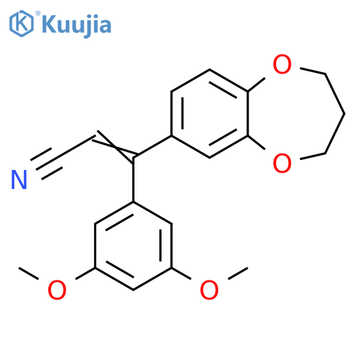 2-Propenenitrile,3-(3,4-dihydro-2H-1,5-benzodioxepin-7-yl)-3-(3,5-dimethoxyphenyl)- structure