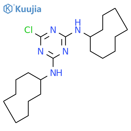 1,3,5-TRIAZINE-2,4-DIAMINE, 6-CHLORO-N,N'-DICYCLONONYL- structure