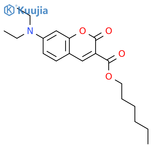 Hexyl 7-(Diethylamino)coumarin-3-carboxylate structure