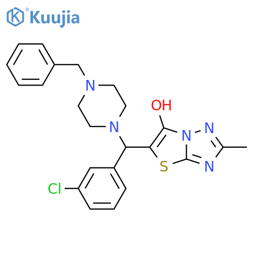 5-(4-benzylpiperazin-1-yl)(3-chlorophenyl)methyl-2-methyl-1,2,4triazolo3,2-b1,3thiazol-6-ol structure