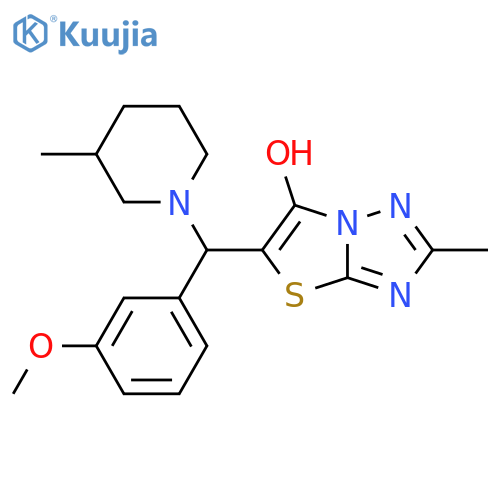 5-(3-methoxyphenyl)(3-methylpiperidin-1-yl)methyl-2-methyl-1,2,4triazolo3,2-b1,3thiazol-6-ol structure