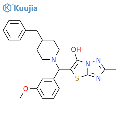 5-(4-benzylpiperidin-1-yl)(3-methoxyphenyl)methyl-2-methyl-1,2,4triazolo3,2-b1,3thiazol-6-ol structure