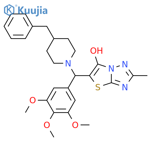 5-(4-benzylpiperidin-1-yl)(3,4,5-trimethoxyphenyl)methyl-2-methyl-1,2,4triazolo3,2-b1,3thiazol-6-ol structure