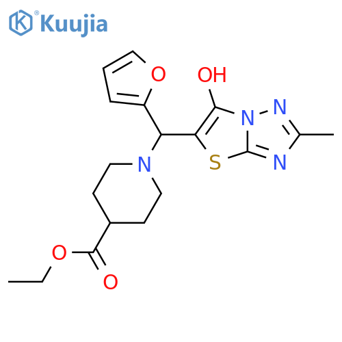 ethyl 1-(furan-2-yl)({6-hydroxy-2-methyl-1,2,4triazolo3,2-b1,3thiazol-5-yl})methylpiperidine-4-carboxylate structure