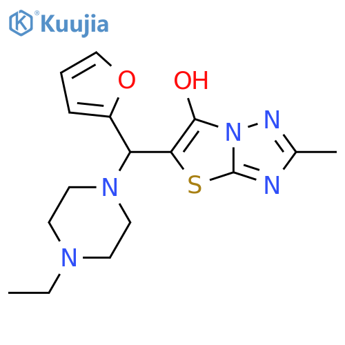 5-(4-ethylpiperazin-1-yl)(furan-2-yl)methyl-2-methyl-1,2,4triazolo3,2-b1,3thiazol-6-ol structure