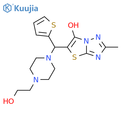 5-{4-(2-hydroxyethyl)piperazin-1-yl(thiophen-2-yl)methyl}-2-methyl-1,2,4triazolo3,2-b1,3thiazol-6-ol structure
