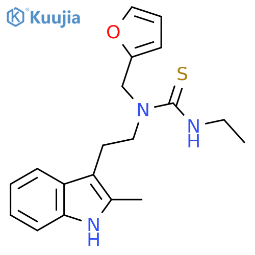 3-ethyl-1-(furan-2-yl)methyl-1-2-(2-methyl-1H-indol-3-yl)ethylthiourea structure