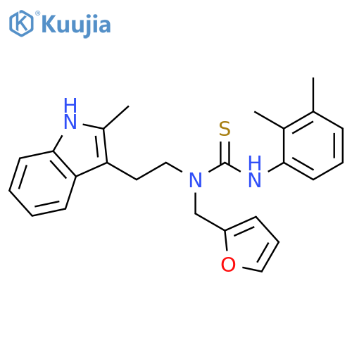 1-(2,3-dimethylphenyl)-3-(furan-2-yl)methyl-3-2-(2-methyl-1H-indol-3-yl)ethylthiourea structure