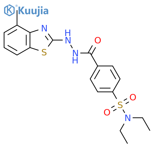N,N-diethyl-4-N'-(4-methyl-1,3-benzothiazol-2-yl)hydrazinecarbonylbenzene-1-sulfonamide structure