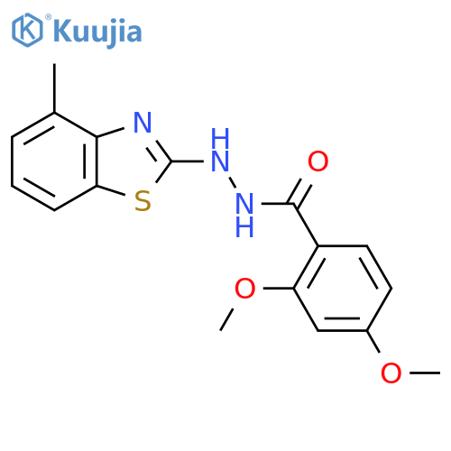 2,4-dimethoxy-N'-(4-methyl-1,3-benzothiazol-2-yl)benzohydrazide structure