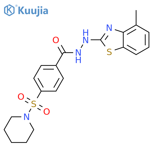 N'-(4-methyl-1,3-benzothiazol-2-yl)-4-(piperidine-1-sulfonyl)benzohydrazide structure