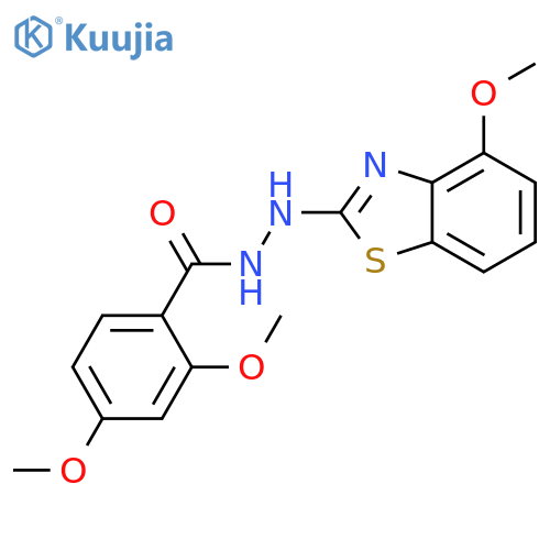 2,4-dimethoxy-N'-(4-methoxy-1,3-benzothiazol-2-yl)benzohydrazide structure
