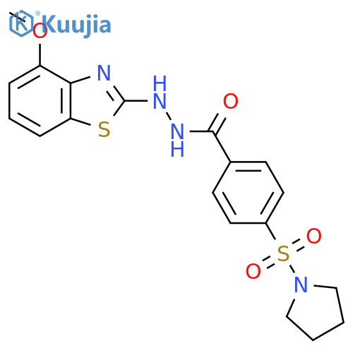 N'-(4-methoxy-1,3-benzothiazol-2-yl)-4-(pyrrolidine-1-sulfonyl)benzohydrazide structure