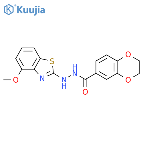 N'-(4-methoxy-1,3-benzothiazol-2-yl)-2,3-dihydro-1,4-benzodioxine-6-carbohydrazide structure