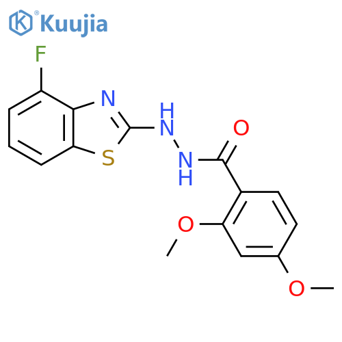N'-(4-fluoro-1,3-benzothiazol-2-yl)-2,4-dimethoxybenzohydrazide structure