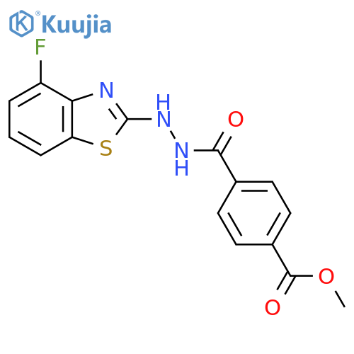methyl 4-N'-(4-fluoro-1,3-benzothiazol-2-yl)hydrazinecarbonylbenzoate structure