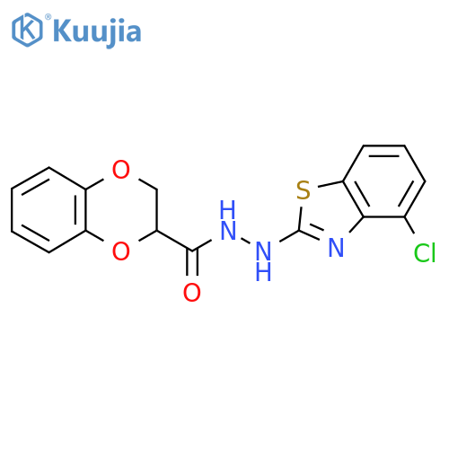 N'-(4-chloro-1,3-benzothiazol-2-yl)-2,3-dihydro-1,4-benzodioxine-2-carbohydrazide structure