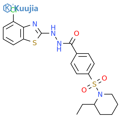N'-(4-chloro-1,3-benzothiazol-2-yl)-4-(2-ethylpiperidin-1-yl)sulfonylbenzohydrazide structure