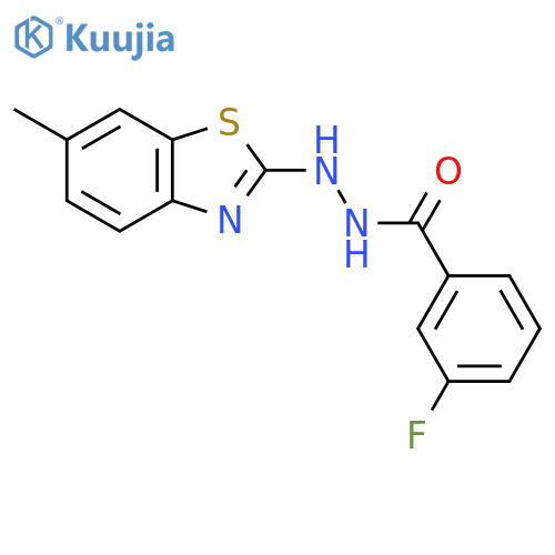 3-fluoro-N'-(6-methyl-1,3-benzothiazol-2-yl)benzohydrazide structure