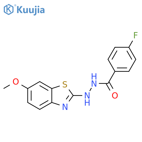 4-fluoro-N'-(6-methoxy-1,3-benzothiazol-2-yl)benzohydrazide structure
