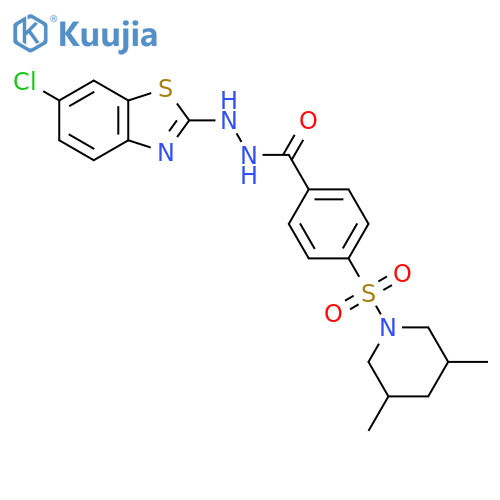 N'-(6-chloro-1,3-benzothiazol-2-yl)-4-(3,5-dimethylpiperidin-1-yl)sulfonylbenzohydrazide structure