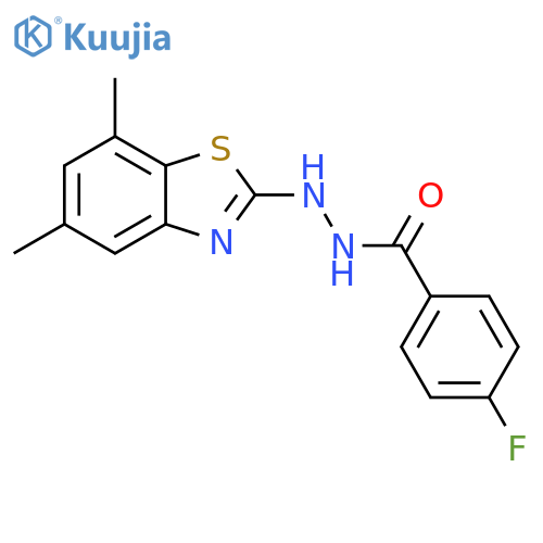 N'-(5,7-dimethyl-1,3-benzothiazol-2-yl)-4-fluorobenzohydrazide structure