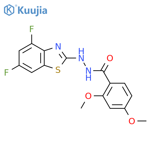 N'-(4,6-difluoro-1,3-benzothiazol-2-yl)-2,4-dimethoxybenzohydrazide structure
