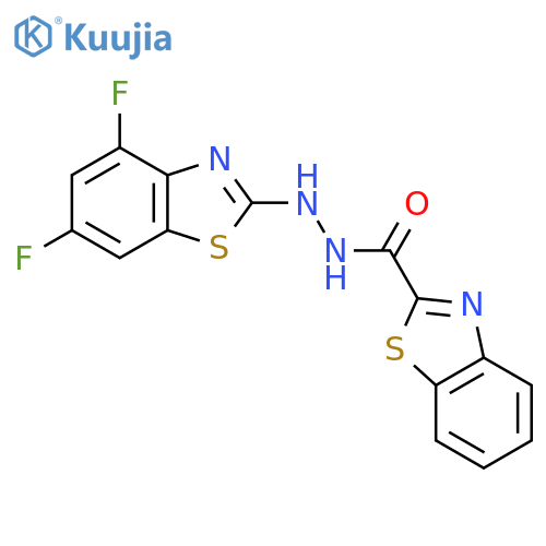 N'-(4,6-difluoro-1,3-benzothiazol-2-yl)-1,3-benzothiazole-2-carbohydrazide structure