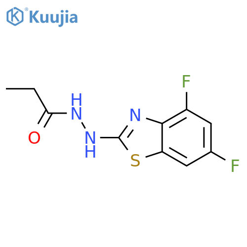 N'-(4,6-difluoro-1,3-benzothiazol-2-yl)propanehydrazide structure