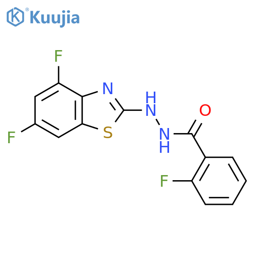 N'-(4,6-difluoro-1,3-benzothiazol-2-yl)-2-fluorobenzohydrazide structure
