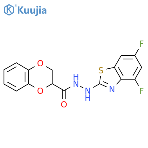 N'-(4,6-difluoro-1,3-benzothiazol-2-yl)-2,3-dihydro-1,4-benzodioxine-2-carbohydrazide structure