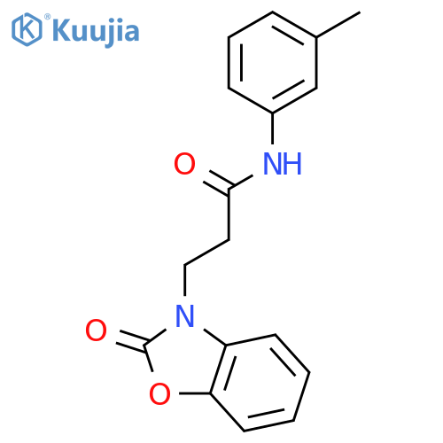 N-(3-methylphenyl)-3-(2-oxo-2,3-dihydro-1,3-benzoxazol-3-yl)propanamide structure