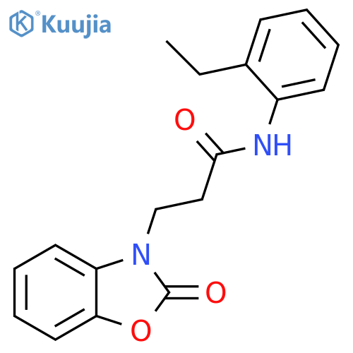 N-(2-ethylphenyl)-3-(2-oxo-2,3-dihydro-1,3-benzoxazol-3-yl)propanamide structure